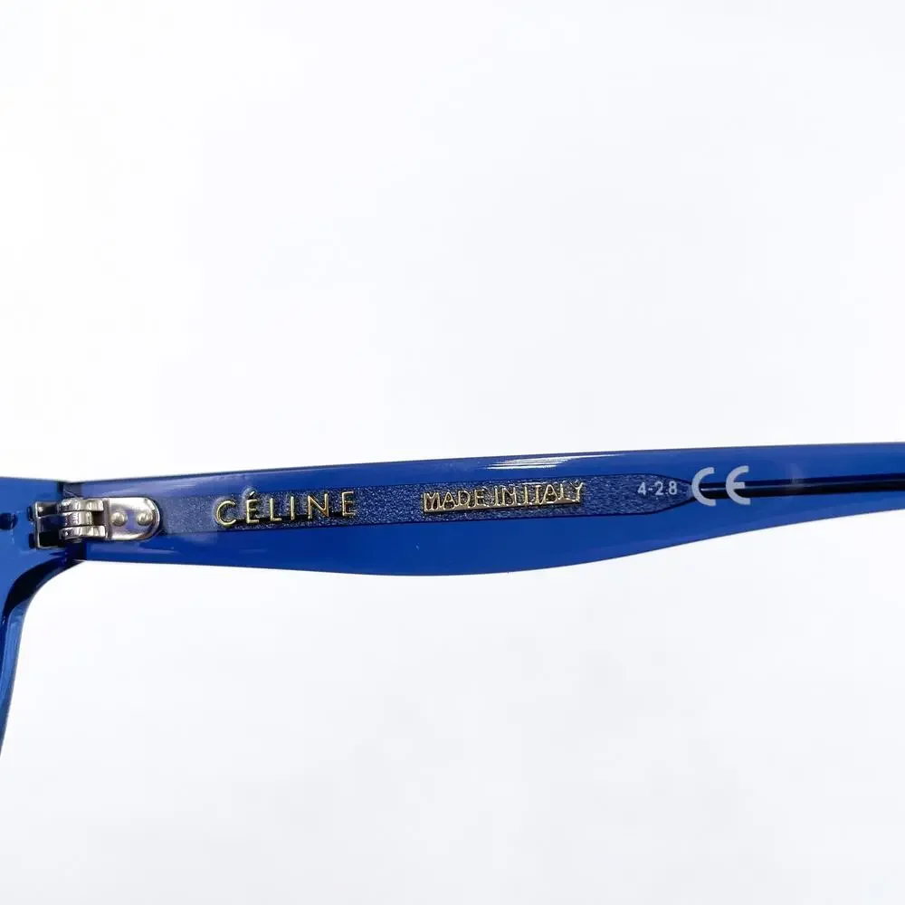Celine Eyeglasses Blue Crystal Frames‎ Full Rim Square Optical CL50009I